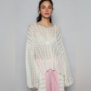 POL Oversized Crochet Hooded Knit Cover Up
